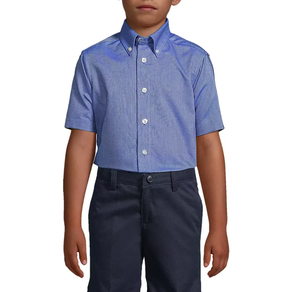 Boys Short Sleeve Oxford Dress Shirt