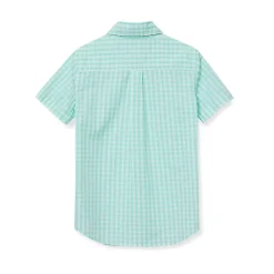 Boys Short Sleeve Poplin Camp Shirt