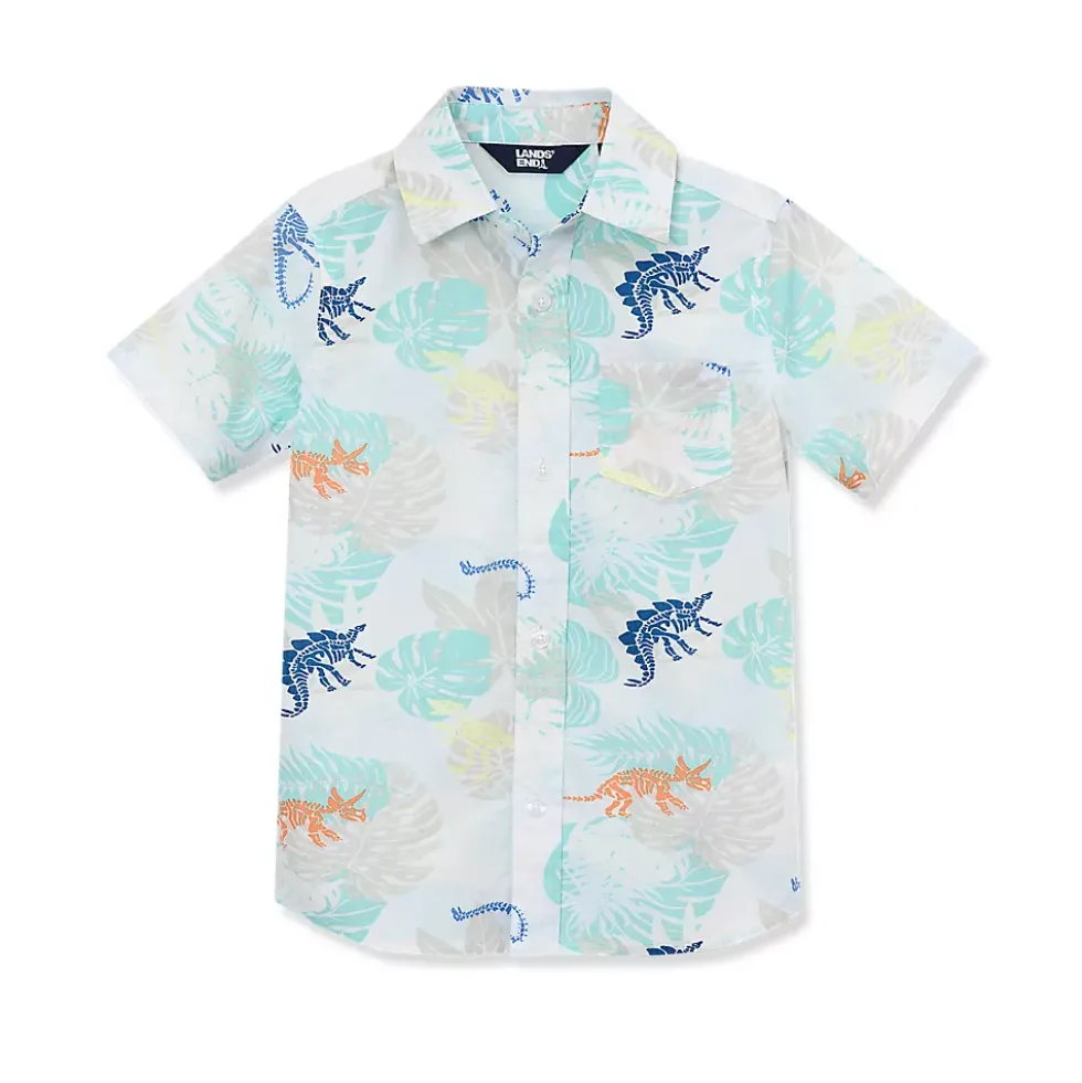 Boys Short Sleeve Poplin Camp Shirt
