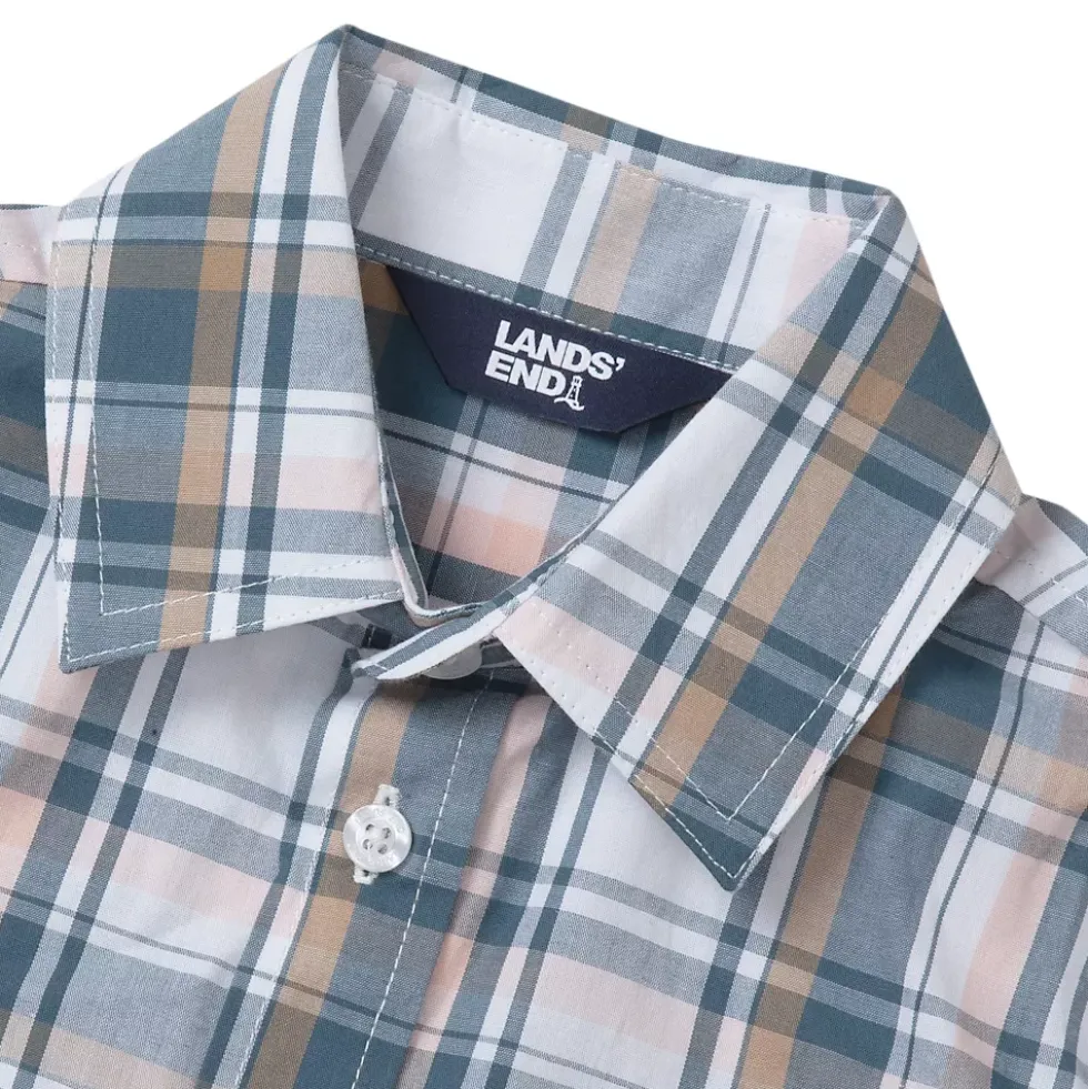 Boys Short Sleeve Poplin Camp Shirt