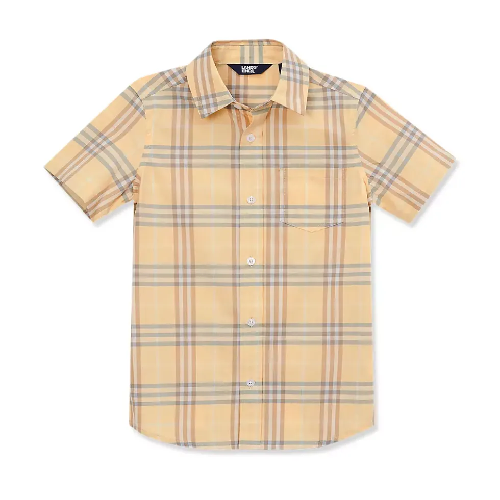 Boys Short Sleeve Poplin Camp Shirt