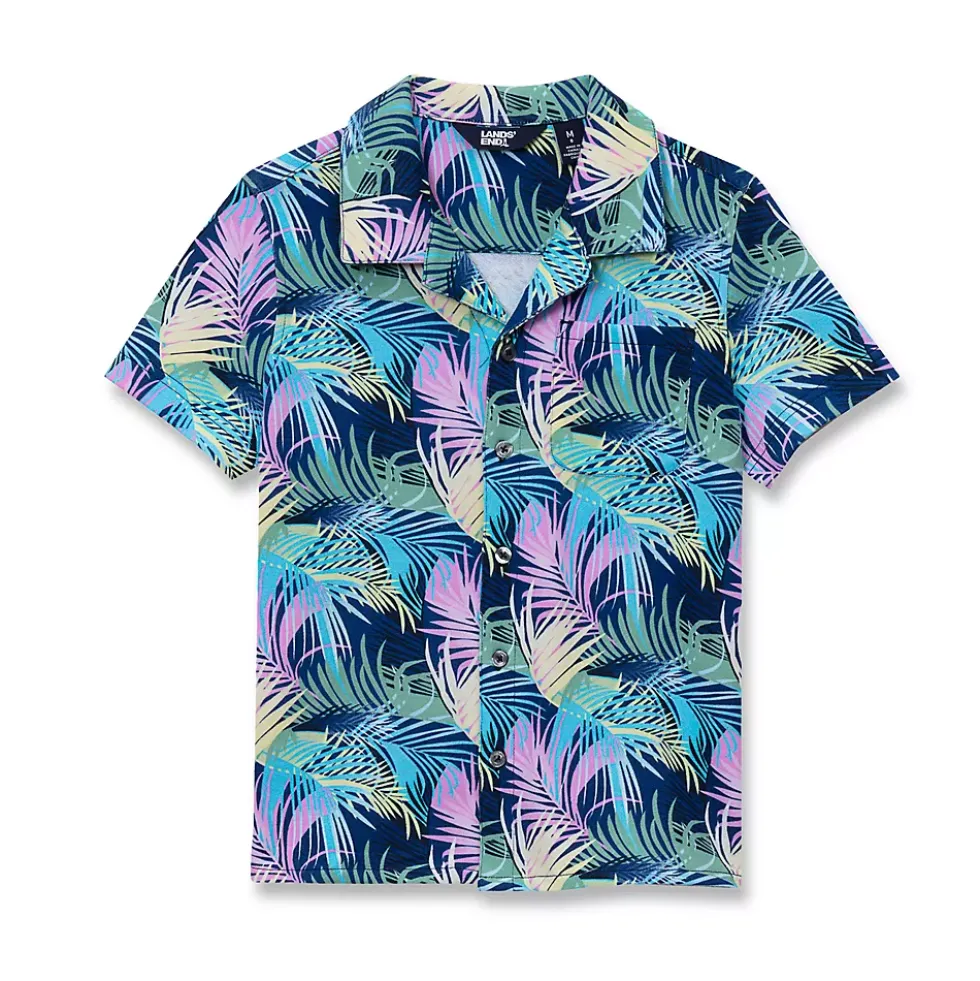 Boys Short Sleeve Slub Camp Shirt