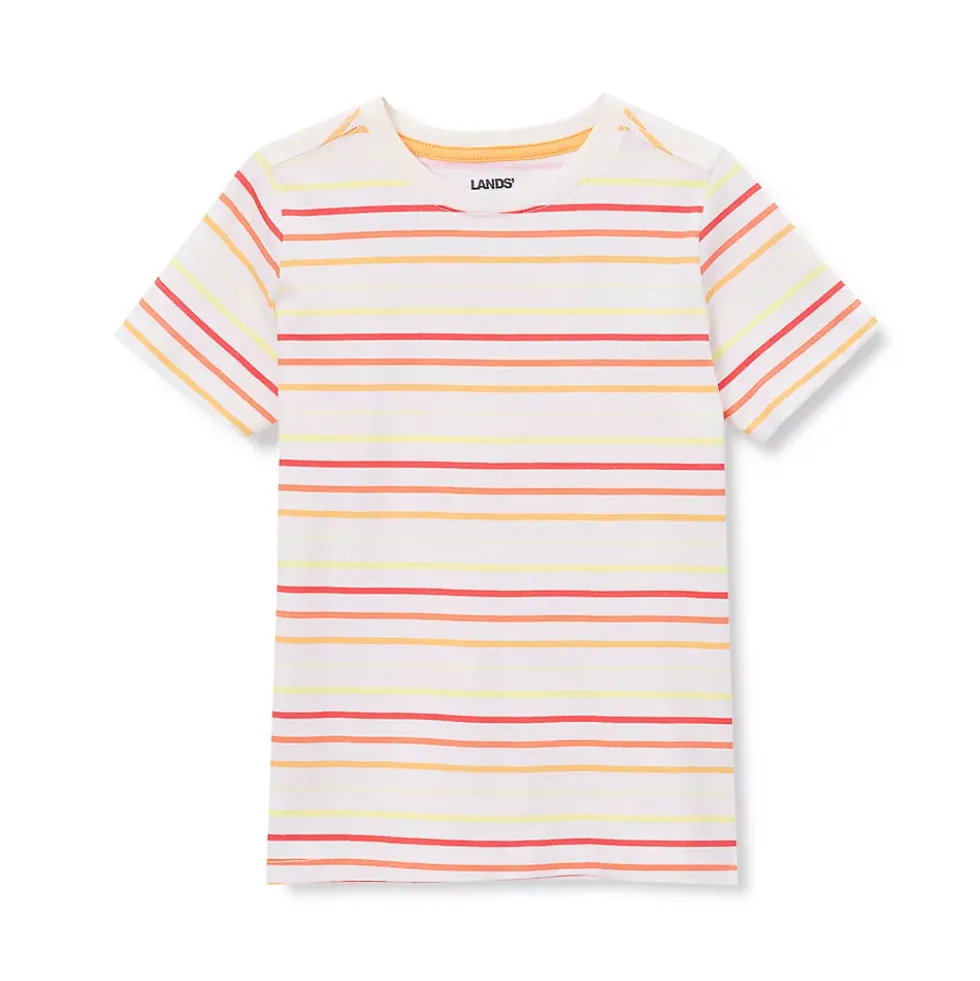 Boys Short Sleeve Stripe Crewneck Tee