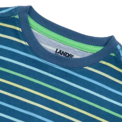 Boys Short Sleeve Stripe Crewneck Tee