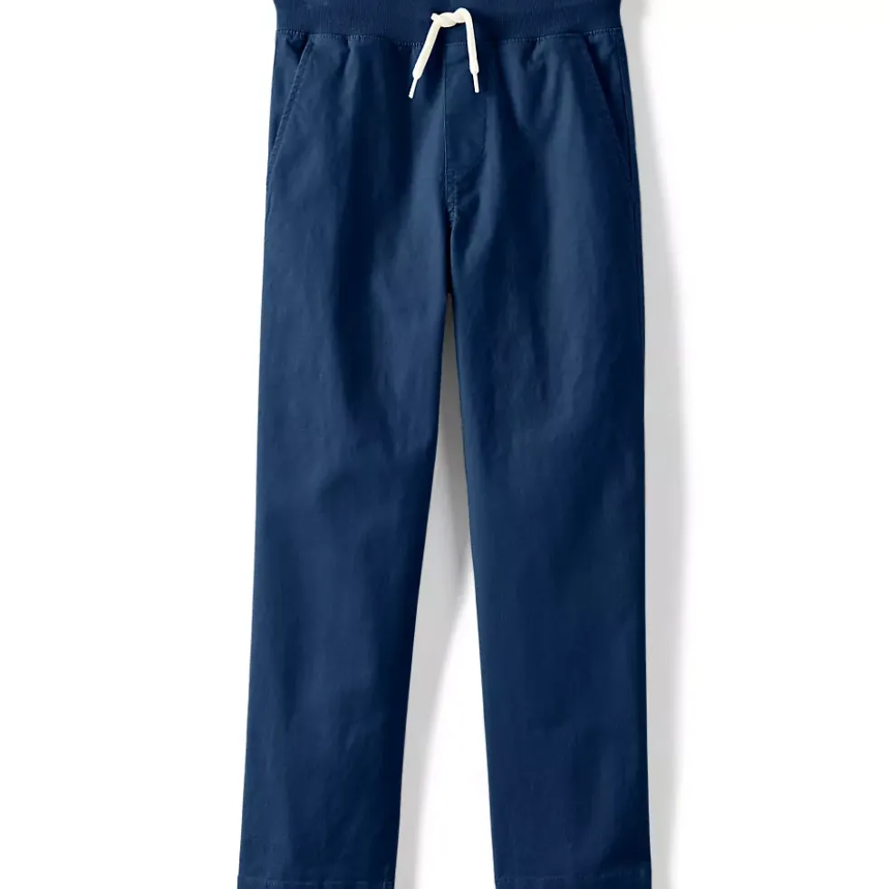 Boys Stretch Soft Rib Waist Iron Knee Pull On Pants
