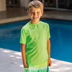 Boys Sunshade UPF 50 Chlorine Resistant Short Sleeve Crew Neck Rash Guard