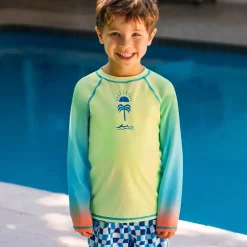 Boys Sunshade UPF 50 Chlorine Resistant Long Sleeve Crew Neck Rash Guard