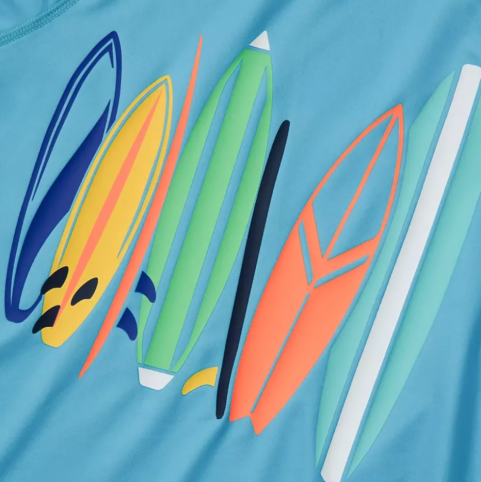 Boys Sunshade UPF 50 Chlorine Resistant Short Sleeve Crew Neck Rash Guard