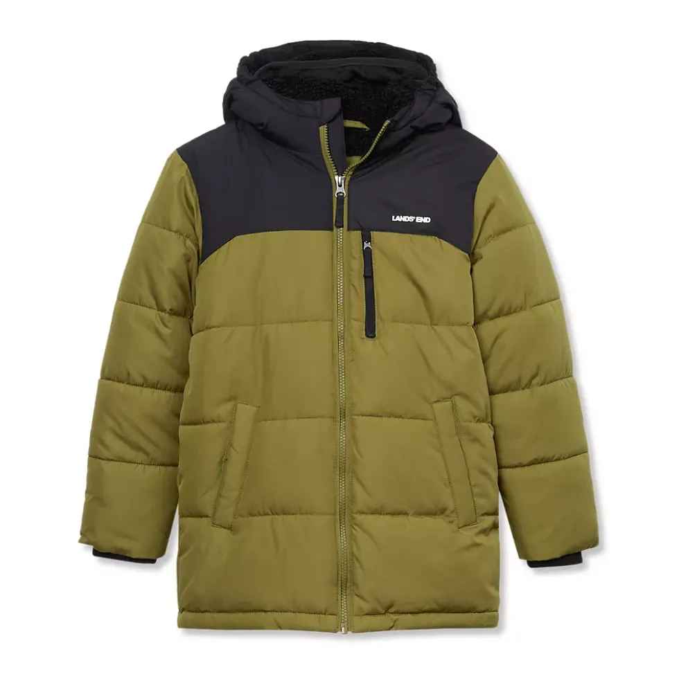 Boys Water Resistant Sherpa Lined Coat