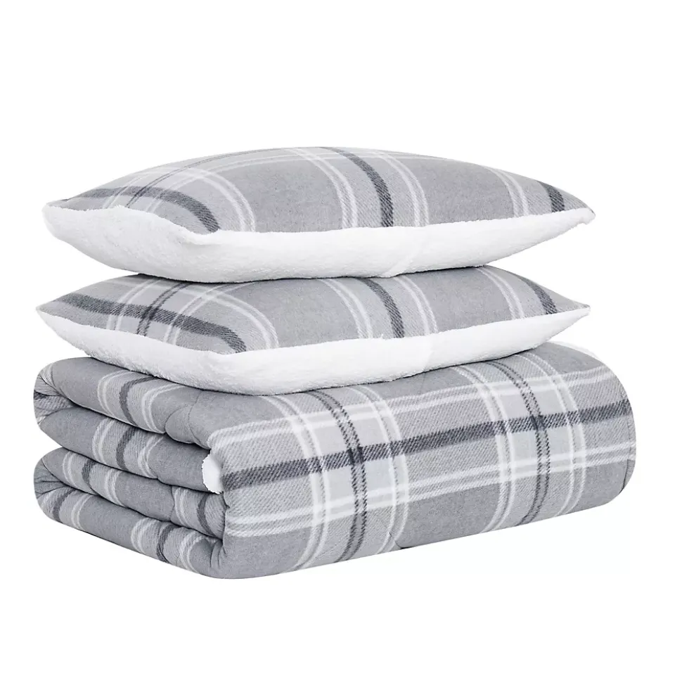 Cannon Cozy Teddy Plaid Print Comforter Set
