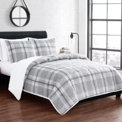 Cannon Cozy Teddy Plaid Print Comforter Set