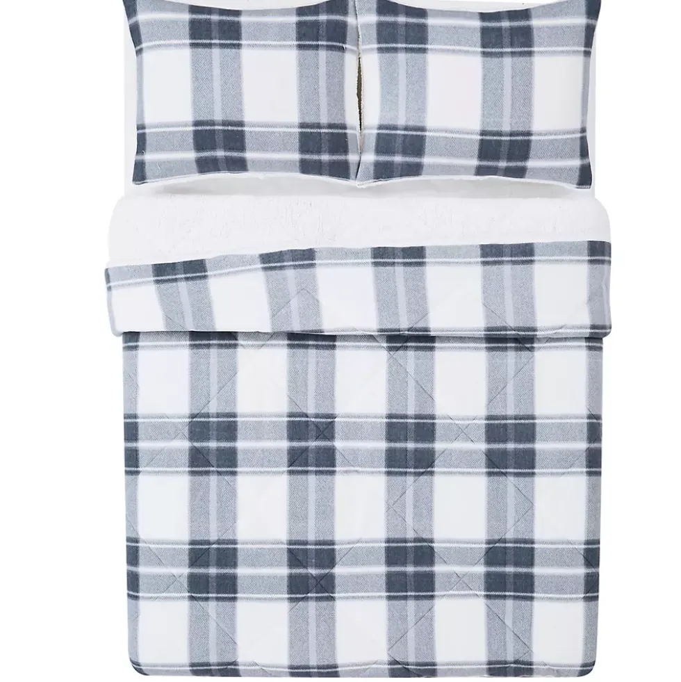 Cannon Cozy Teddy Plaid Print Comforter Set