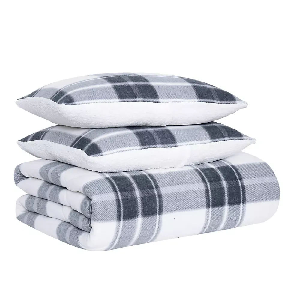 Cannon Cozy Teddy Plaid Print Comforter Set