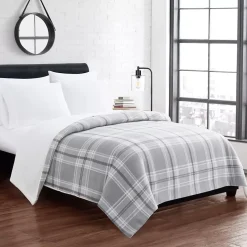 Cannon Cozy Teddy Plaid Sweater Knit Blanket