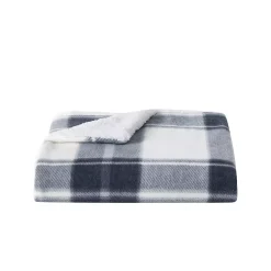 Cannon Cozy Teddy Plaid Sweater Knit Blanket