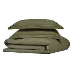 Cannon Solid Cotton Percale Duvet Cover Set
