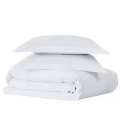 Cannon Solid Cotton Percale Duvet Cover Set