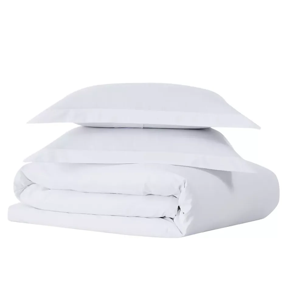 Cannon Solid Cotton Percale Duvet Cover Set