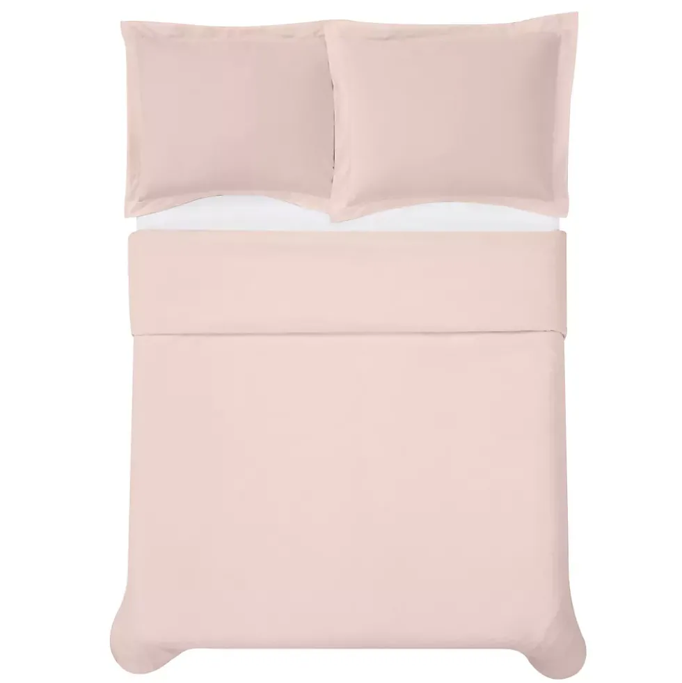 Cannon Solid Cotton Percale Duvet Cover Set
