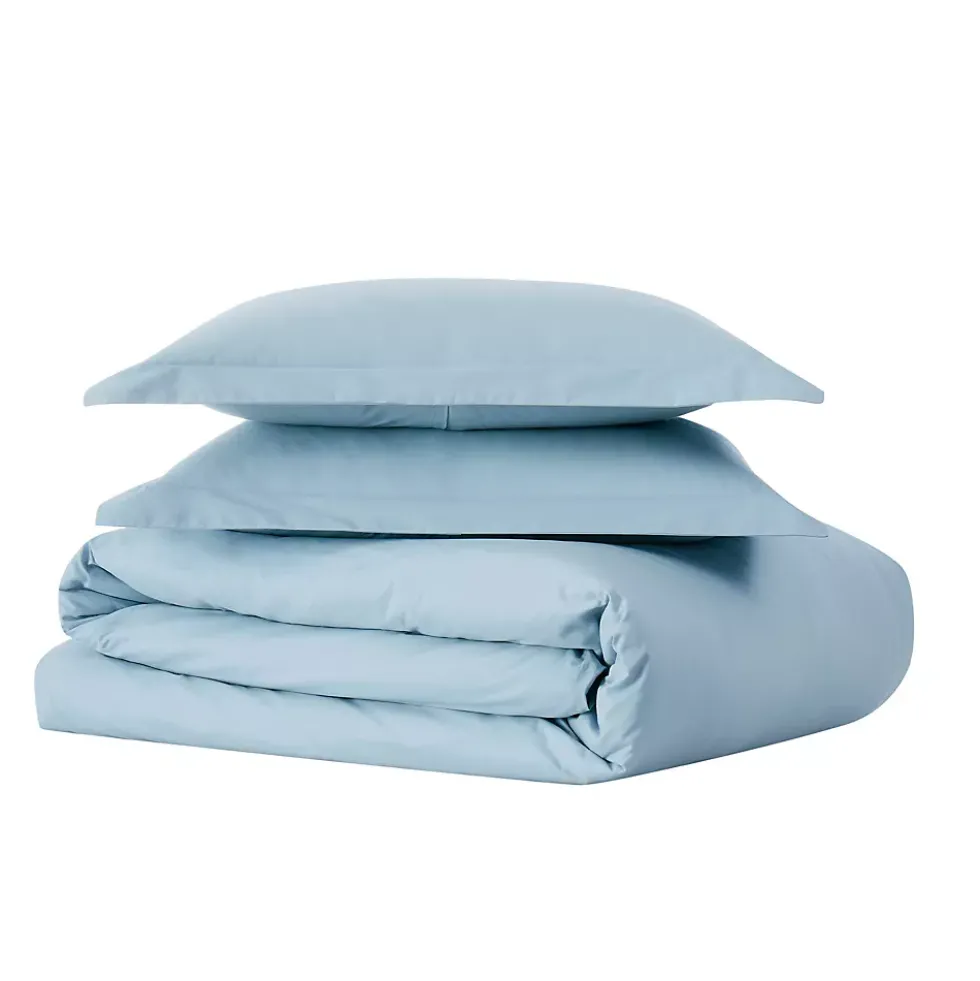Cannon Solid Cotton Percale Duvet Cover Set