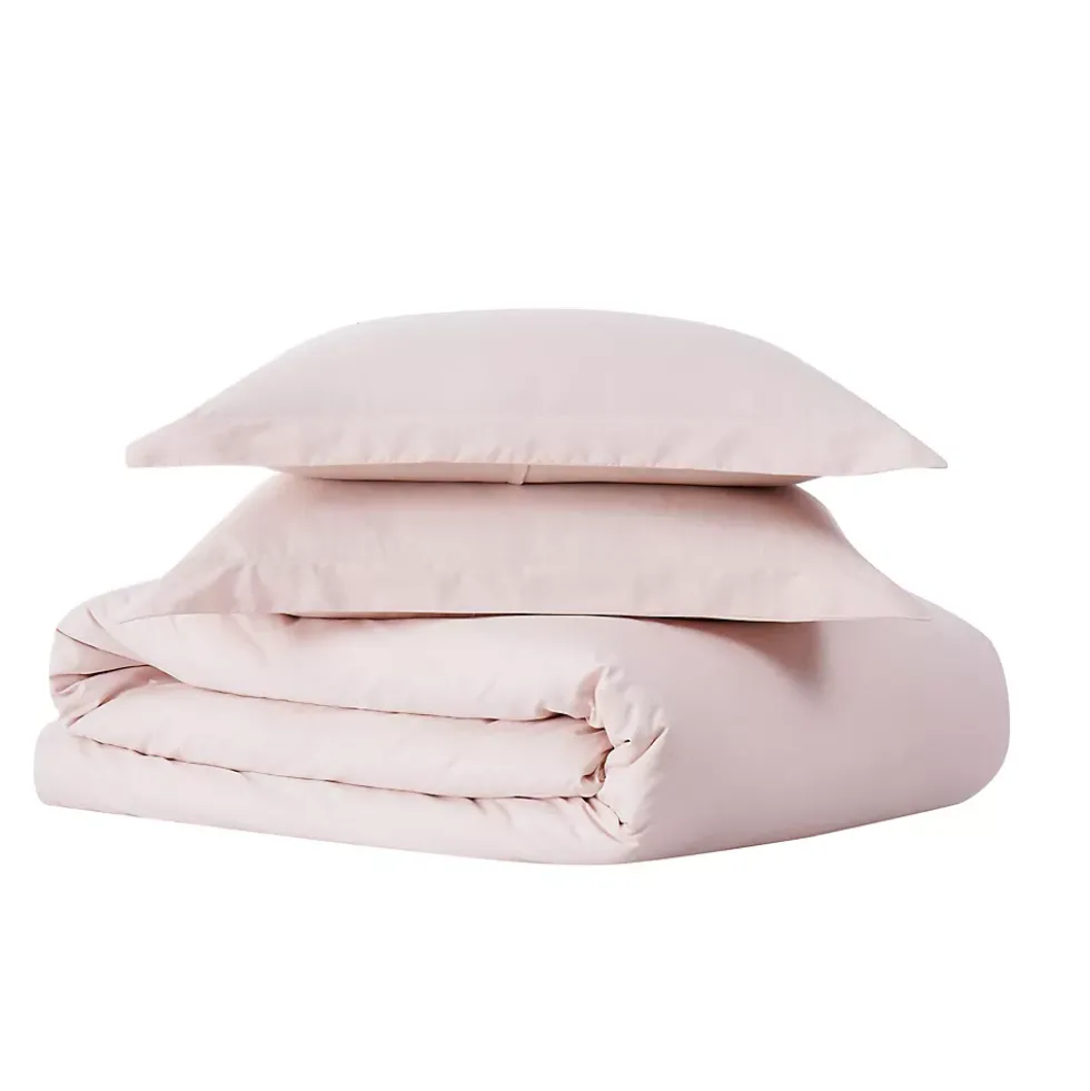 Cannon Solid Cotton Percale Duvet Cover Set