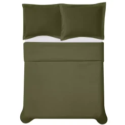 Cannon Solid Cotton Percale Duvet Cover Set