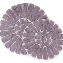 Chesapeake Bursting Flower Cotton Anti Skid 2 Piece Round Bath Rug Set