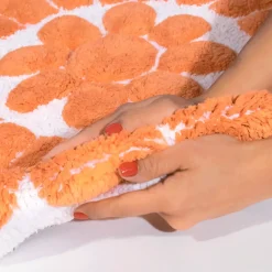Chesapeake Bursting Flower Cotton Anti Skid 2 Piece Round Bath Rug Set