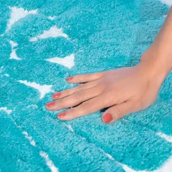 Chesapeake Bursting Flower Cotton Anti Skid 2 Piece Round Bath Rug Set