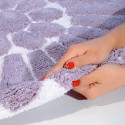Chesapeake Bursting Flower Cotton Anti Skid 2 Piece Round Bath Rug Set