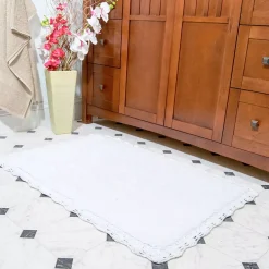 Chesapeake Crochet Cotton Anti Skid 2 Piece Bath Rug Set