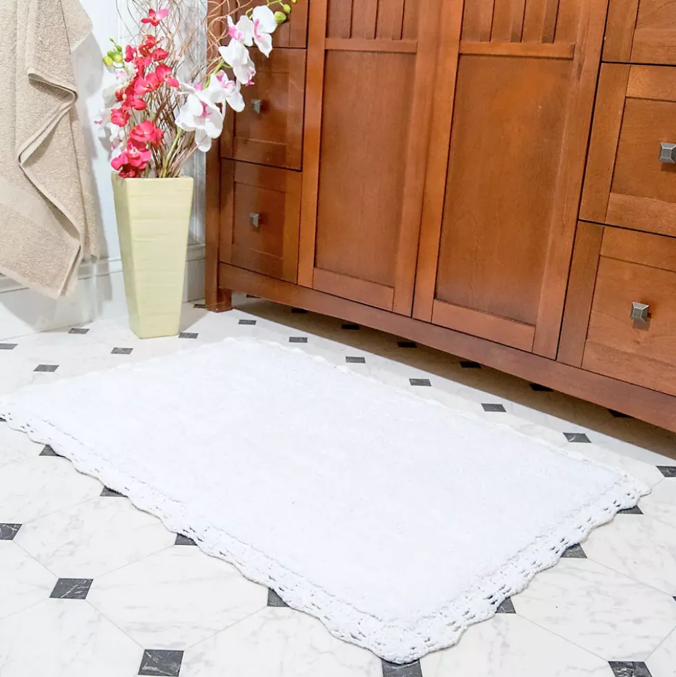 Chesapeake Crochet Cotton Anti Skid 2 Piece Bath Rug Set