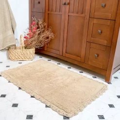 Chesapeake Crochet Cotton Anti Skid 2 Piece Bath Rug Set