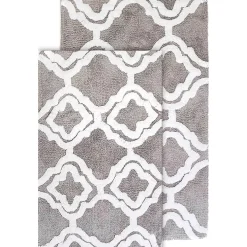 Chesapeake Double Quatrefoil Cotton Anti Skid 2 Piece Bath Rug Set