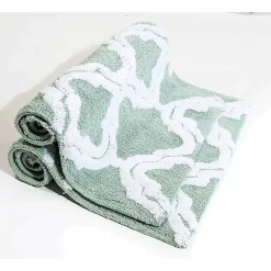 Chesapeake Double Quatrefoil Cotton Anti Skid 2 Piece Bath Rug Set