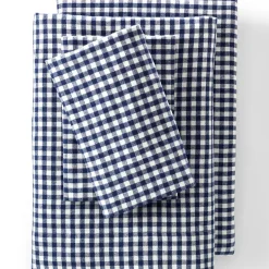 Comfy Super Soft Cotton Flannel Plaid Bed Sheet Set - 5oz