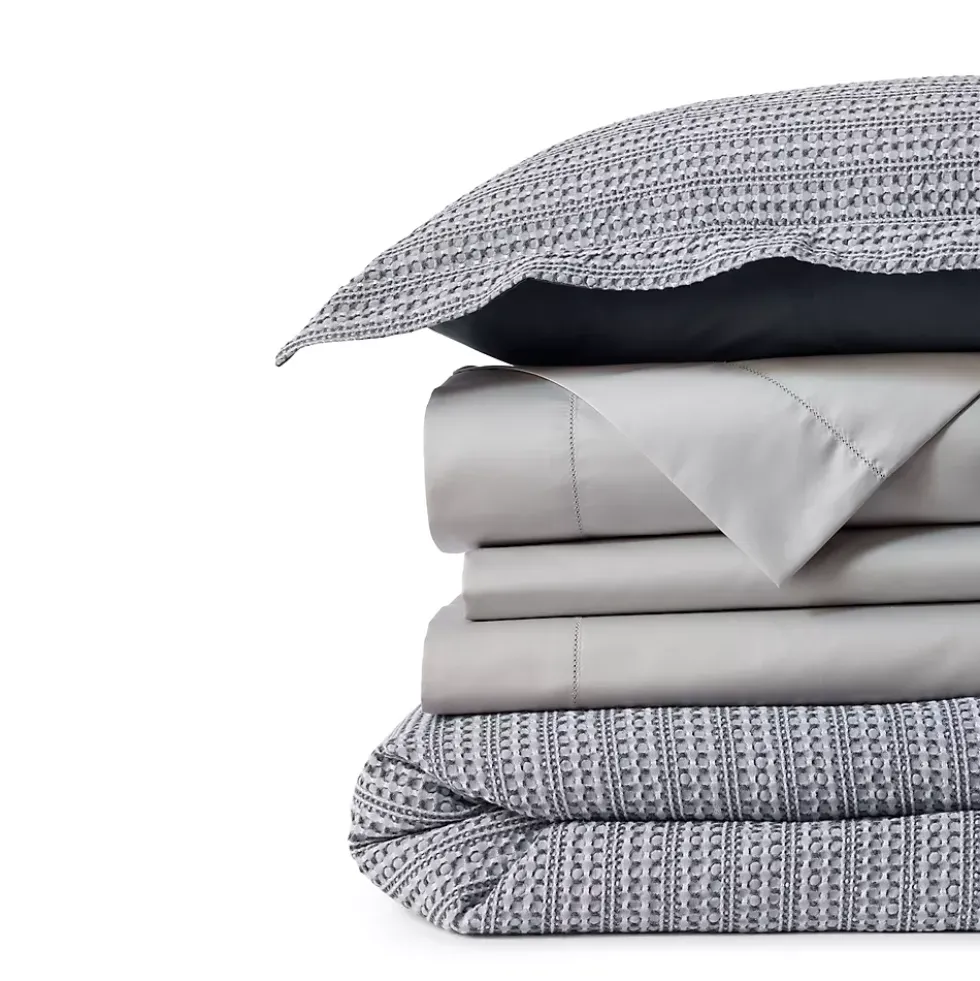Cotton Matelasse Textured Stripe Duvet Bed Cover