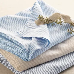 Cotton Oxford Stripe Bed Sheet Set