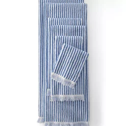 Cotton Yarn-dyed Stripe 6-Piece Bath Towel Set
