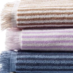 Cotton Yarn-dyed Stripe 6-Piece Bath Towel Set