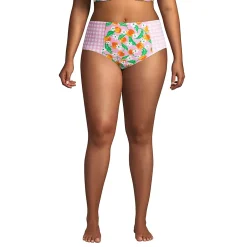 Draper James x Lands' End Women's Plus Size Chlorine Resistant Retro High Waisted Bikini Bottoms