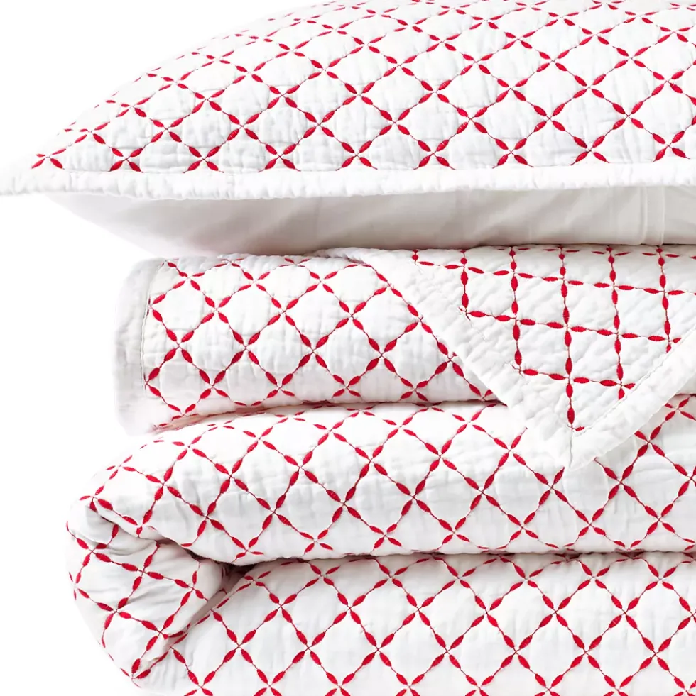 Embroidered Diamond Double Voile Quilt