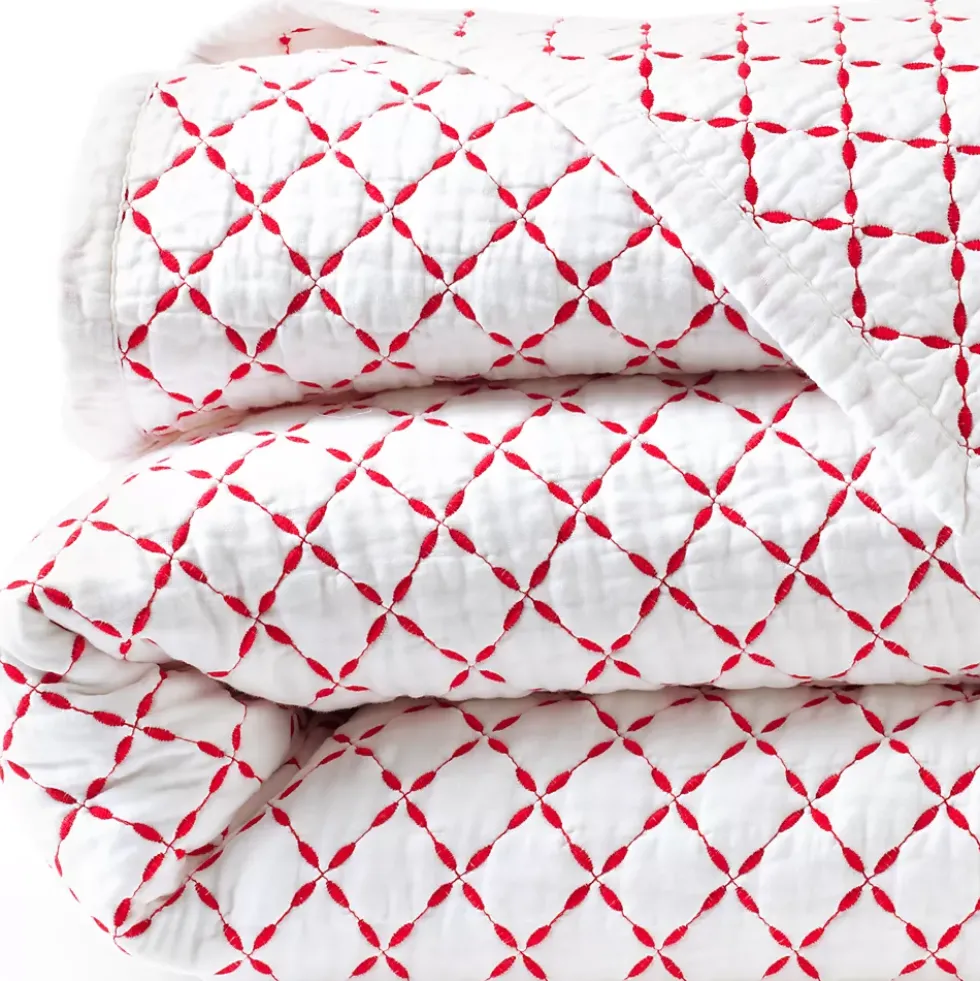 Embroidered Diamond Double Voile Quilt