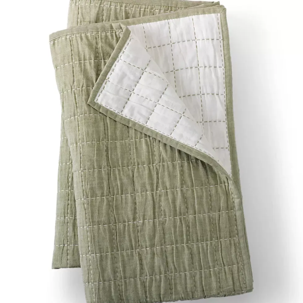 Essential Cotton Windowpane Reversible Bed Blanket