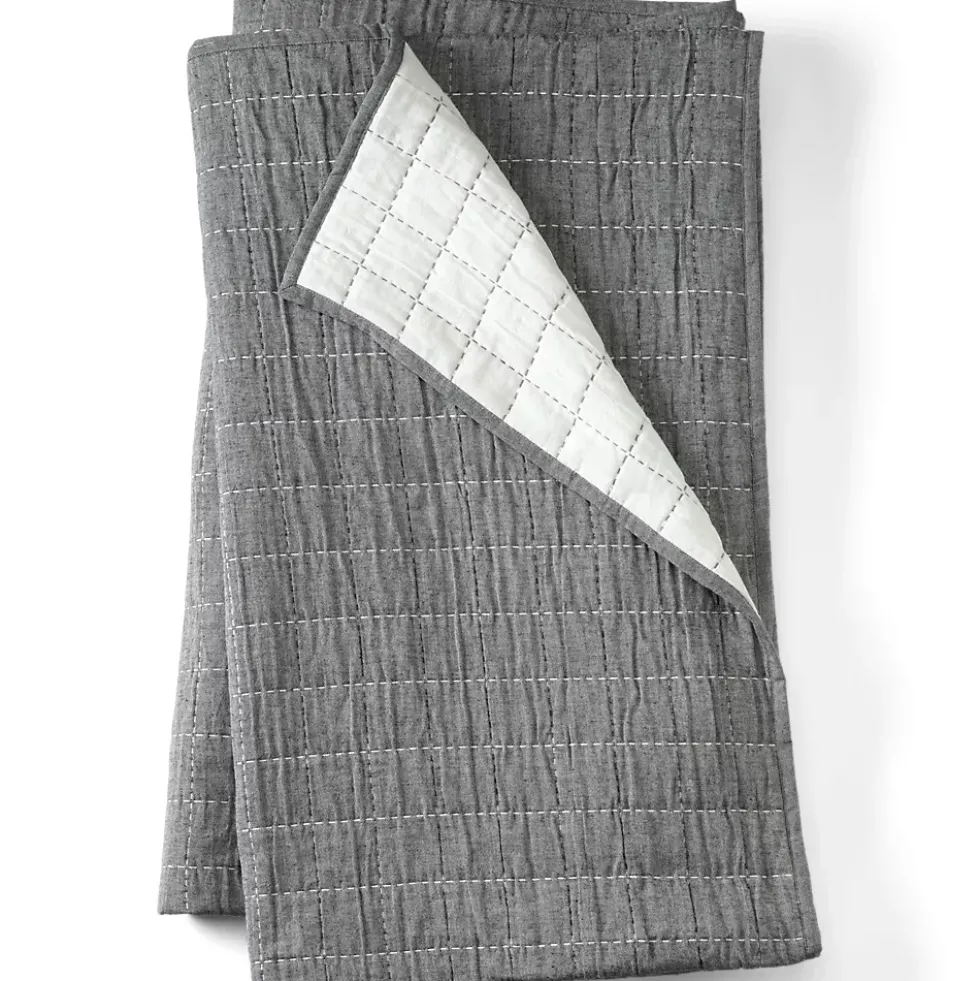 Essential Cotton Windowpane Reversible Bed Blanket