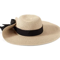 Facesaver Wide Brim Straw Hat with Scarf