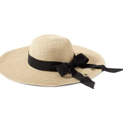 Facesaver Wide Brim Straw Hat with Scarf