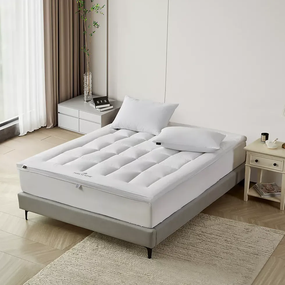 Farm to Home Organic Cotton 2" Gusseted Down Alternative Mattress Topper