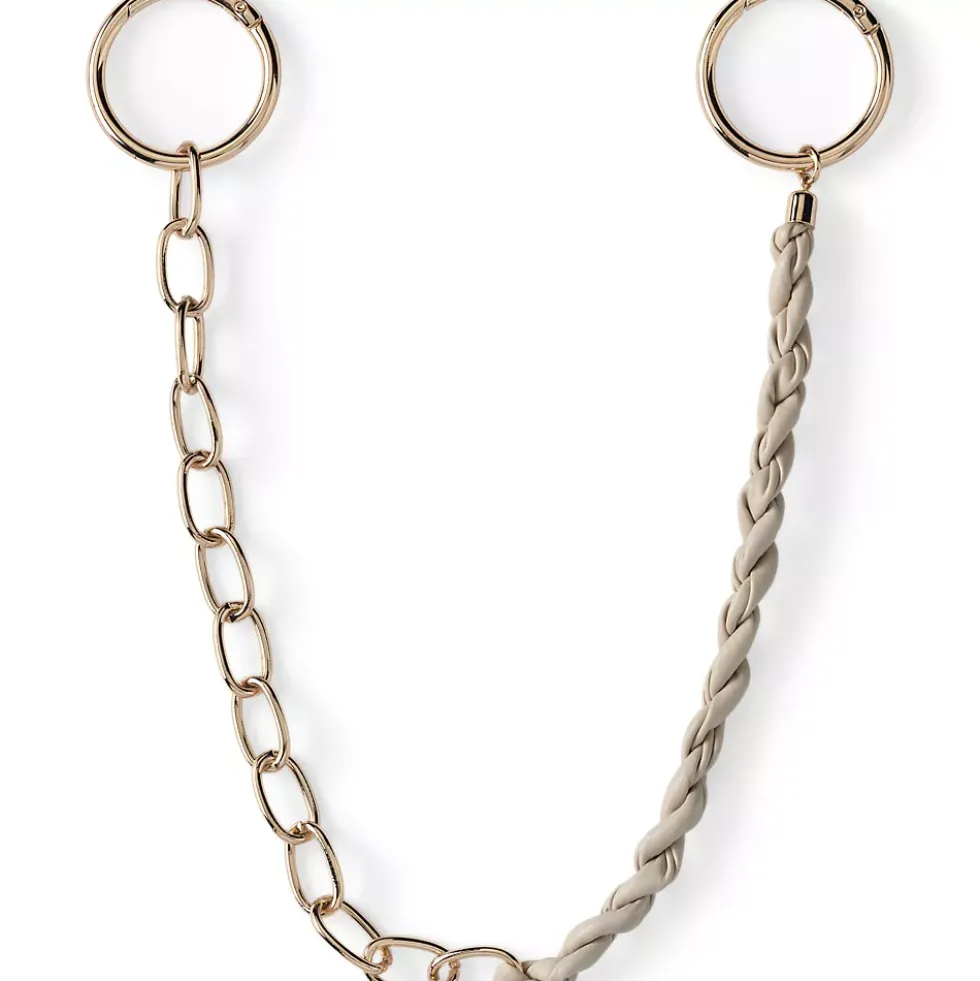 Faux Leather Link Mix Bag Chain