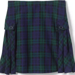 Girls Above the Knee Plaid Side Pleat Skort